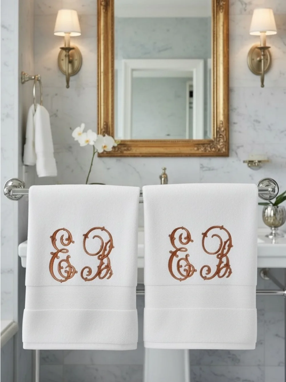 Personalized Embroidered Luxurious Bath Towel set 2 Monogrammed New